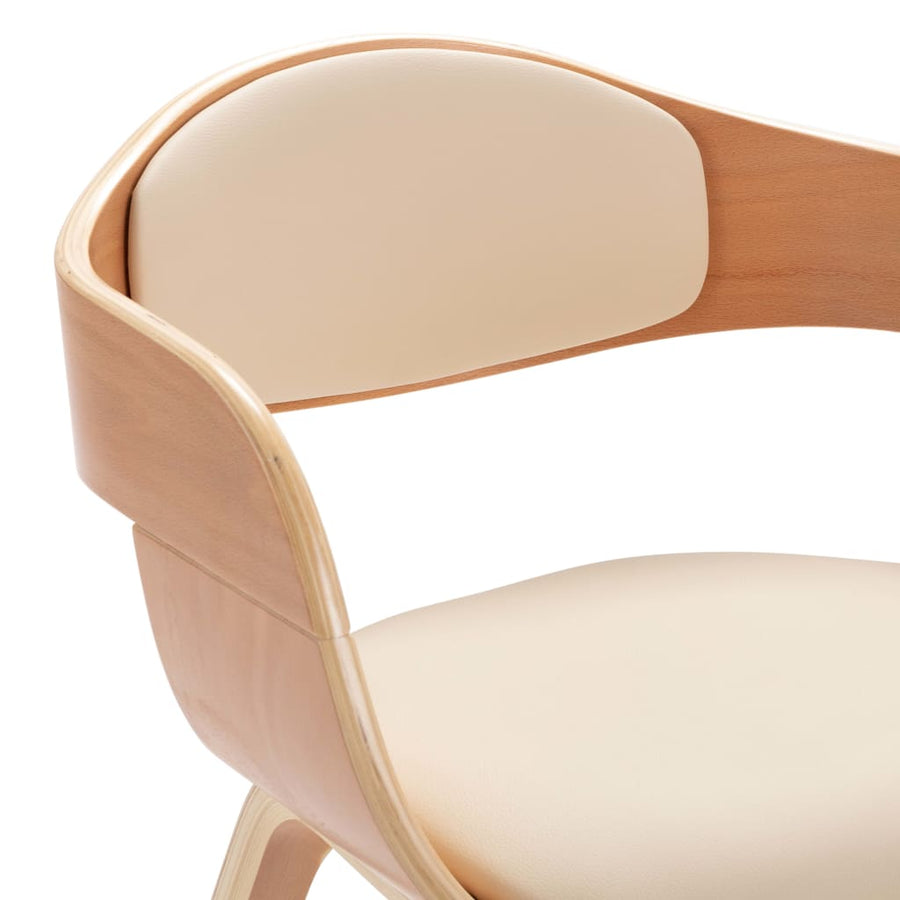 Eetkamerstoelen 4 st gebogen hout en kunstleer