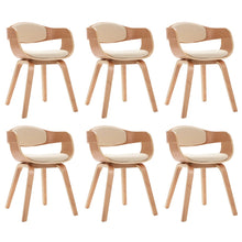 Eetkamerstoelen 6 st gebogen hout en kunstleer