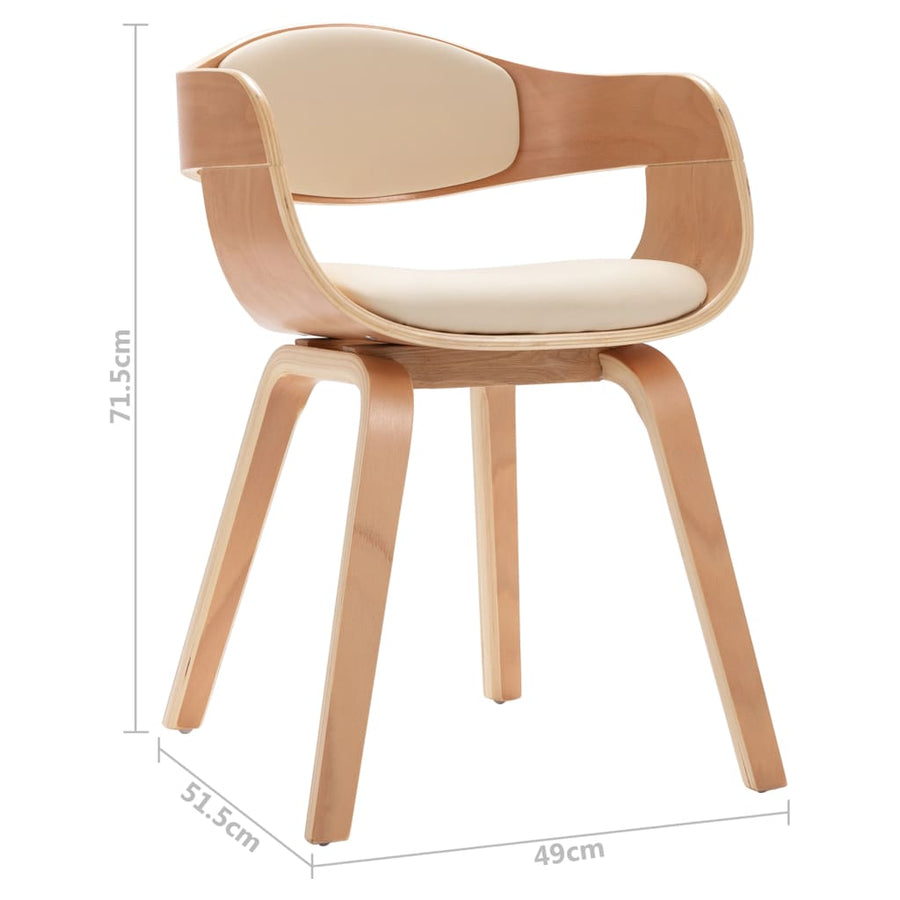 Eetkamerstoelen 6 st gebogen hout en kunstleer