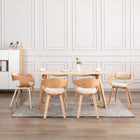 Dining chairs 6 pcs bentwood and faux leather