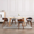 Eetkamerstoelen 6 stuks gebogen hout stof grijs 49x51,5x71,5 cm