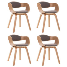 Eetkamerstoelen 4 st gebogen hout en stof taupe