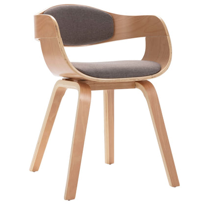 Eetkamerstoelen 4 st gebogen hout en stof taupe