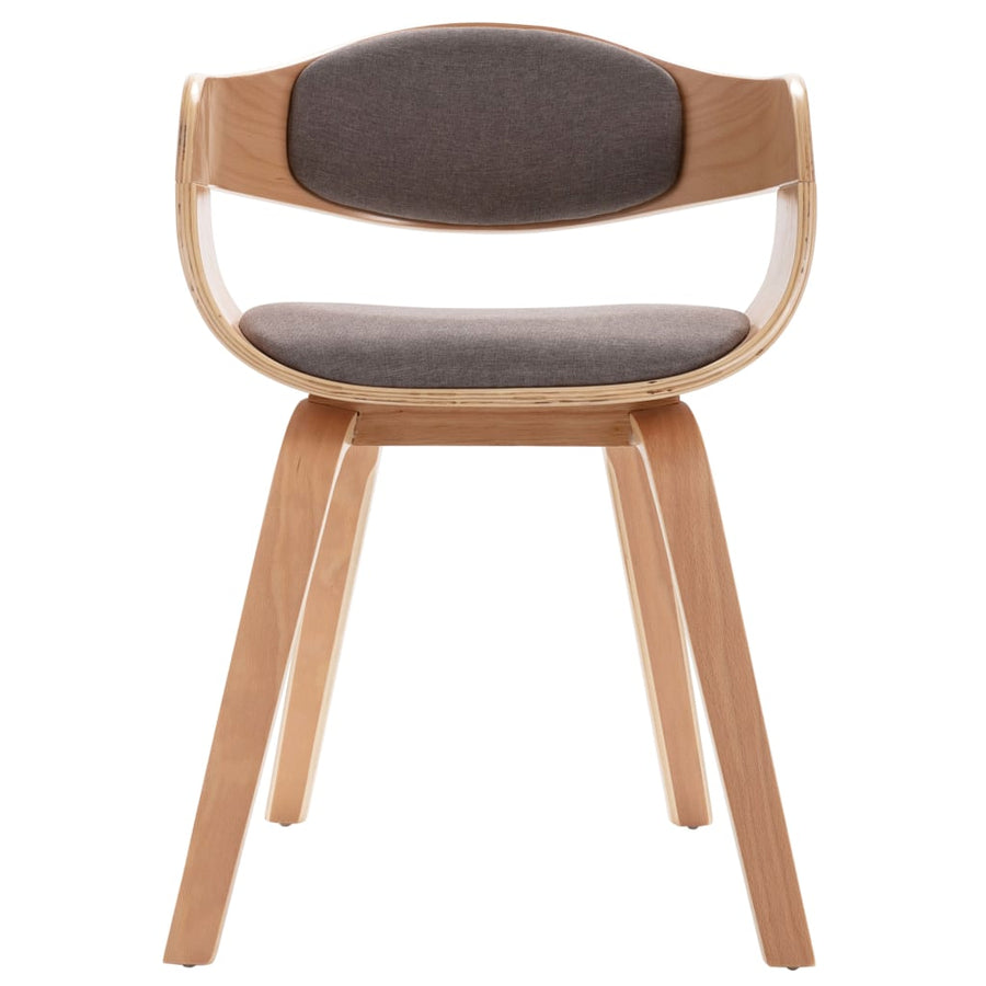 Eetkamerstoelen 4 st gebogen hout en stof taupe