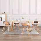 Eetkamerstoelen 4 st gebogen hout stof taupe 49x51x71 cm