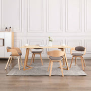 Eetkamerstoelen 4 st gebogen hout stof taupe 49x51x71 cm