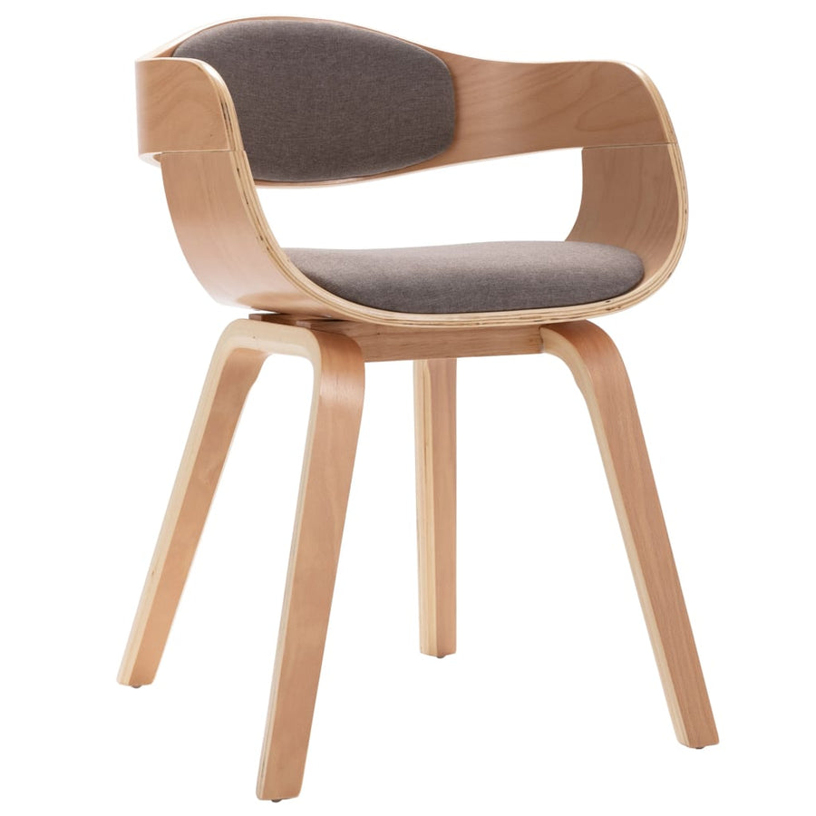 Eetkamerstoelen 6 st gebogen hout en stof taupe