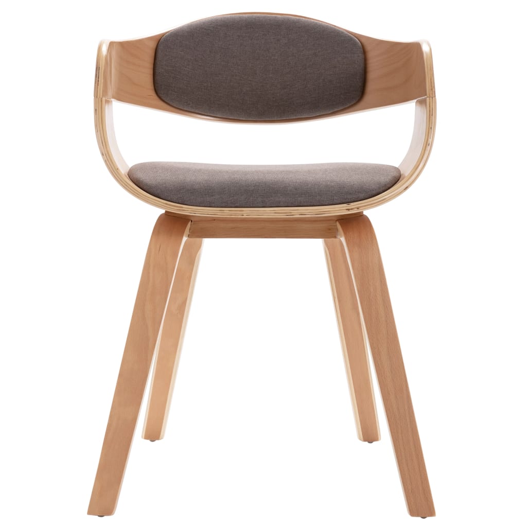 Eetkamerstoelen 6 st gebogen hout en stof taupe