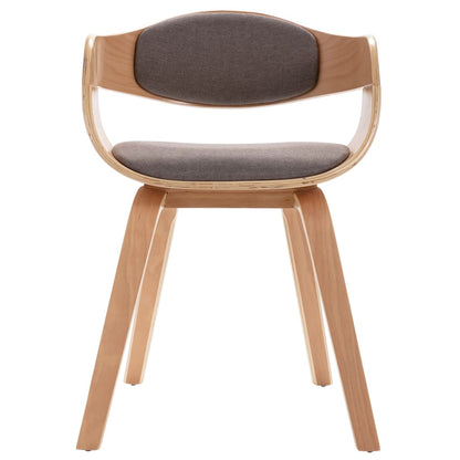 Eetkamerstoelen 6 st gebogen hout en stof taupe