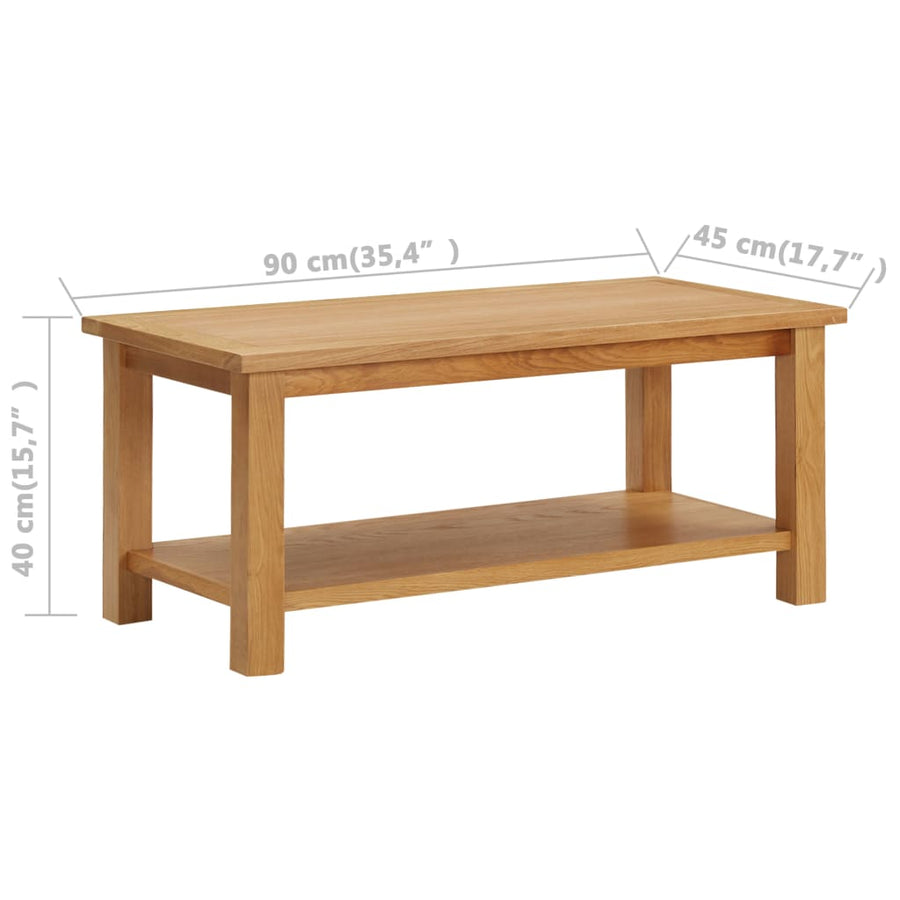 Salontafel massief eikenhout 90 x 45 x 40 cm Donkerbruin