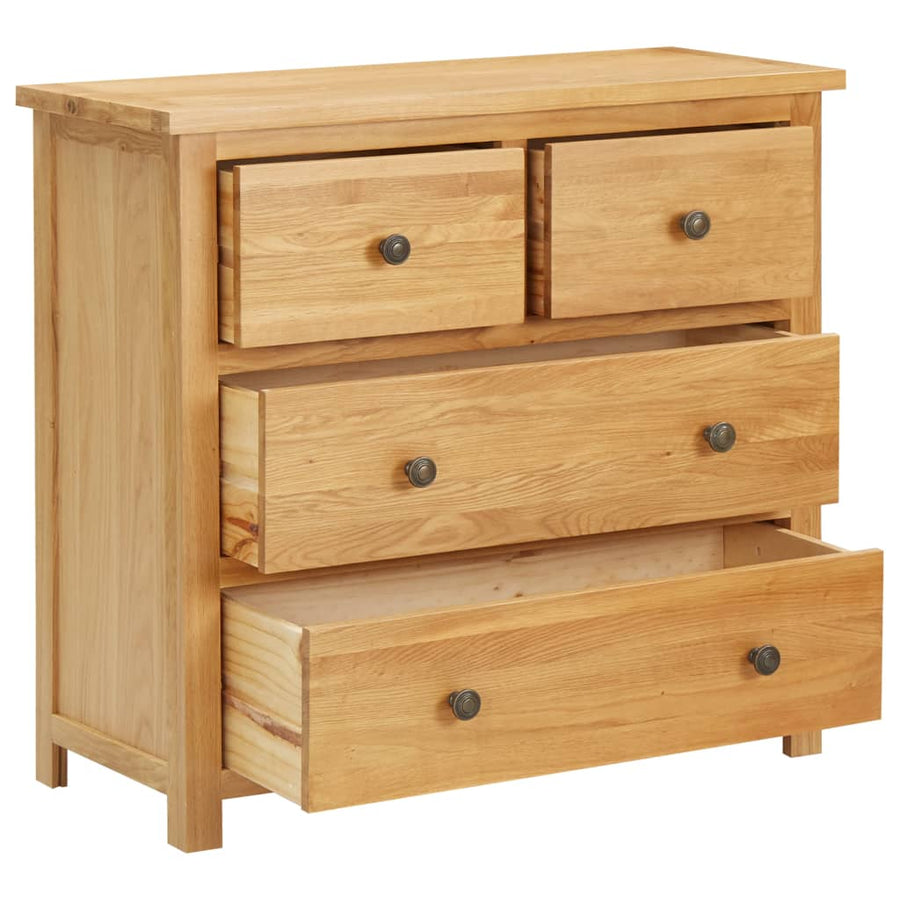 Ladekast 80X33,5X75 Cm Massief Eikenhout