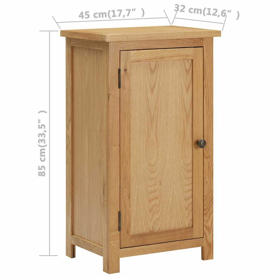 Kast 45x32x85 cm massief eikenhout