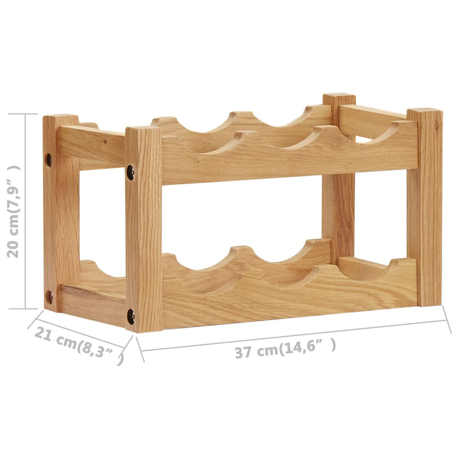 Wijnrek Voor Flessen 37X2X2 Cm Massief Eikenhout 6