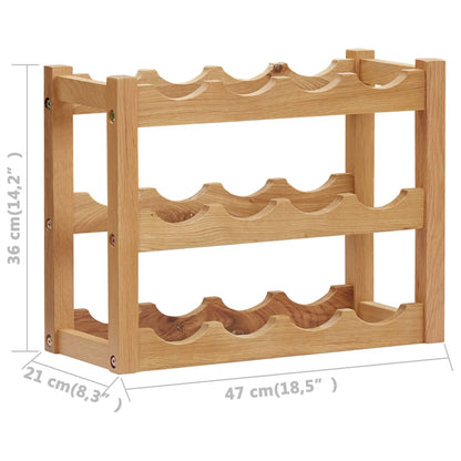 Wijnrek Voor 2 Flessen 47X2X36 Cm Massief Eikenhout 12
