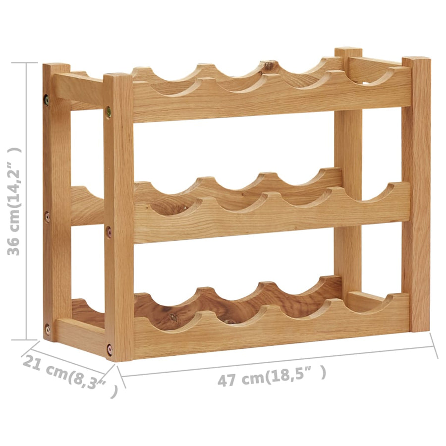 Wijnrek Voor 2 Flessen 47X2X36 Cm Massief Eikenhout 12
