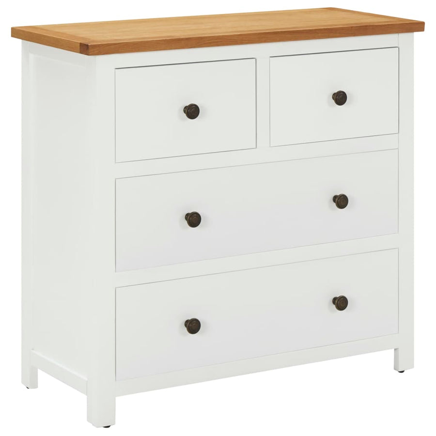 Ladekast 80X33,5X75 Cm Massief Eikenhout