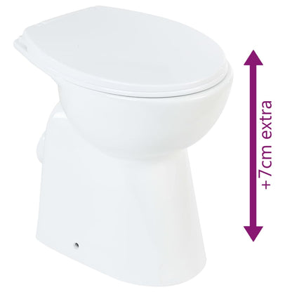 Toilet Verhoogd 7 Cm Soft-Close Randloos Keramiek Wit