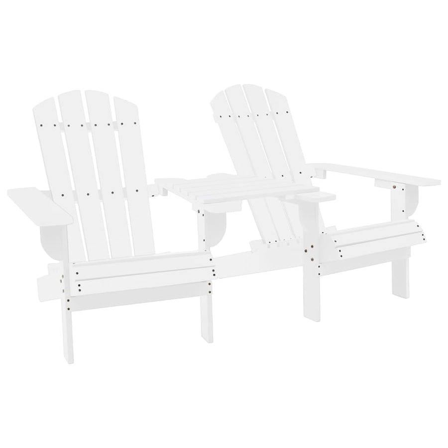 Tuinstoelen Adirondack Met Tafeltje Massief Vurenhout Wit
