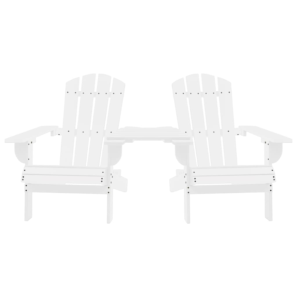 Tuinstoelen Adirondack Met Tafeltje Massief Vurenhout Wit