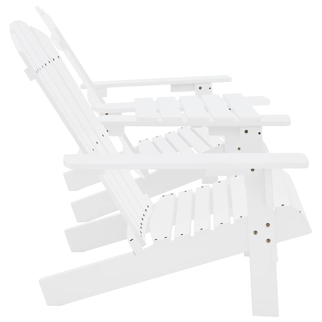 Tuinstoelen Adirondack Met Tafeltje Massief Vurenhout Wit