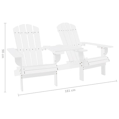 Tuinstoelen Adirondack Met Tafeltje Massief Vurenhout Wit