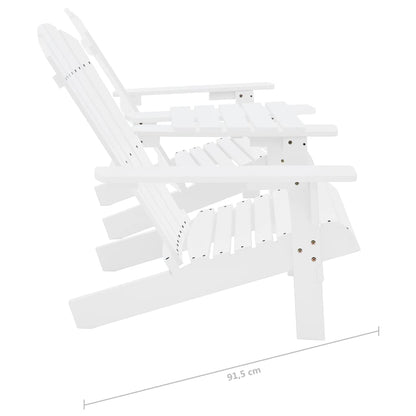 Tuinstoelen Adirondack Met Tafeltje Massief Vurenhout Wit