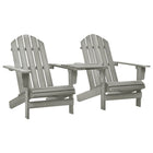 Adirondack Garden Chairs with Table Solid Fir Wood Grey