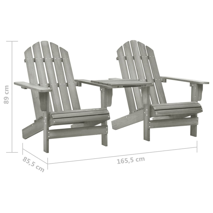 Tuinstoelen Adirondack Met Tafeltje Massief Vurenhout Grijs
