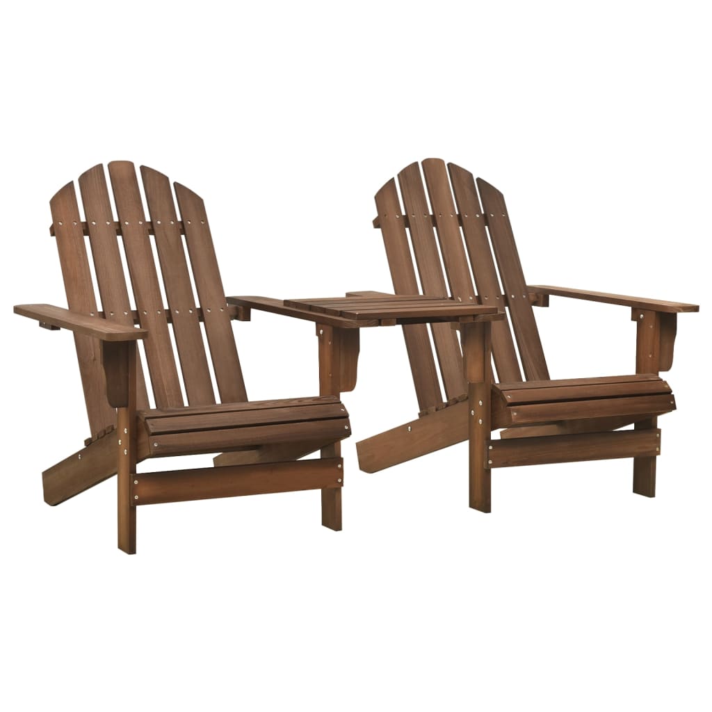 Tuinstoelen Adirondack Met Tafeltje Massief Vurenhout Bruin