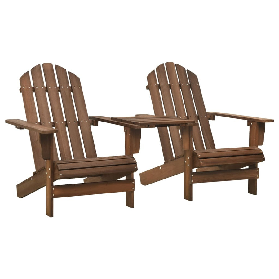 Tuinstoelen Adirondack Met Tafeltje Massief Vurenhout Bruin