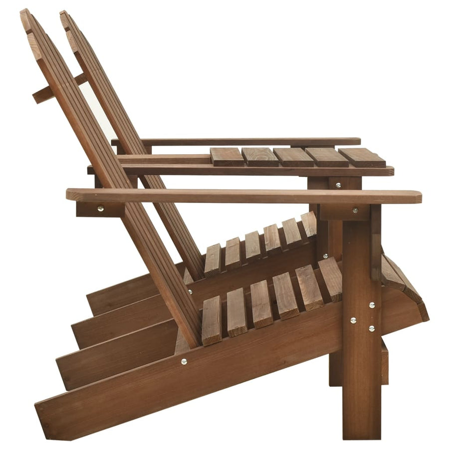 Tuinstoelen Adirondack Met Tafeltje Massief Vurenhout Bruin