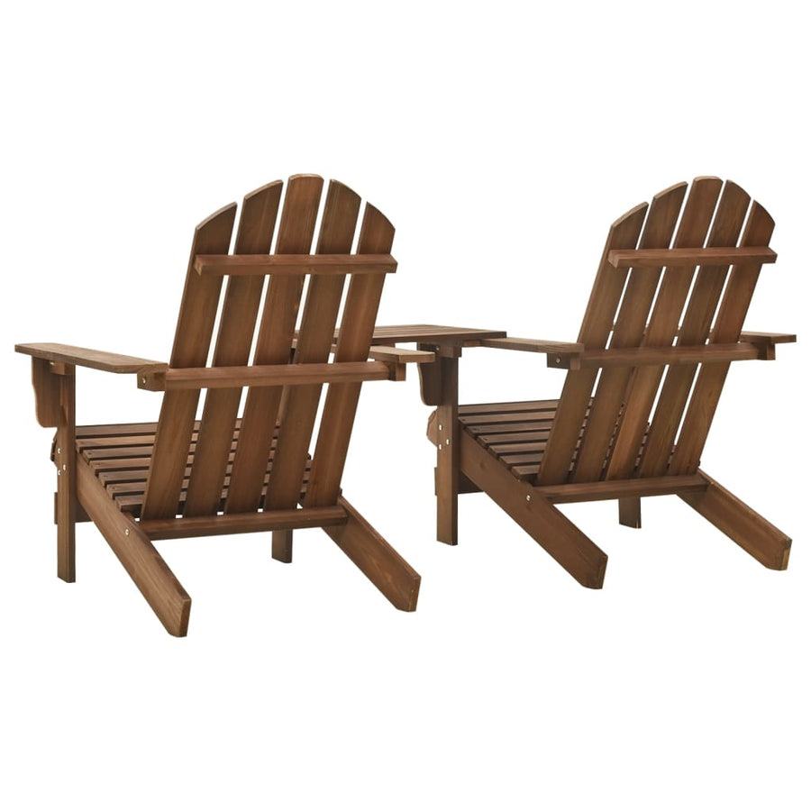 Tuinstoelen Adirondack Met Tafeltje Massief Vurenhout Bruin