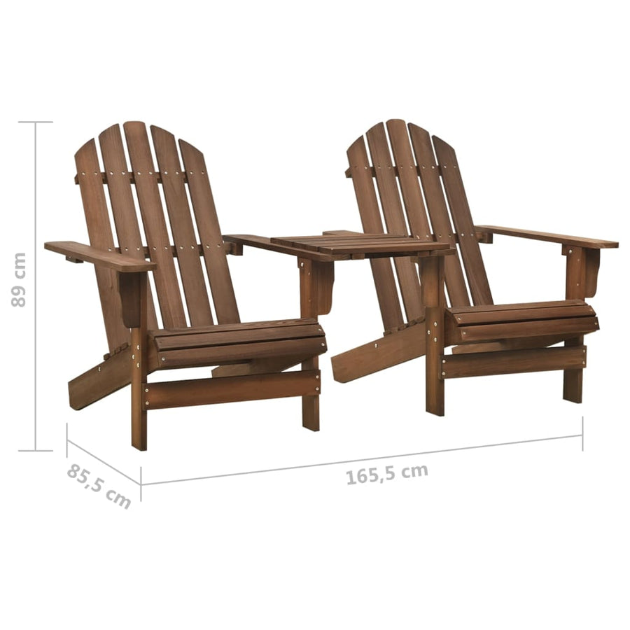 Tuinstoelen Adirondack Met Tafeltje Massief Vurenhout Bruin