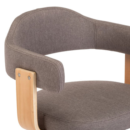 Kantoorstoel Draaibaar Gebogen Hout En Stof Taupe