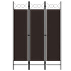 Kamerscherm 3 panelen 120x180 cm bruin