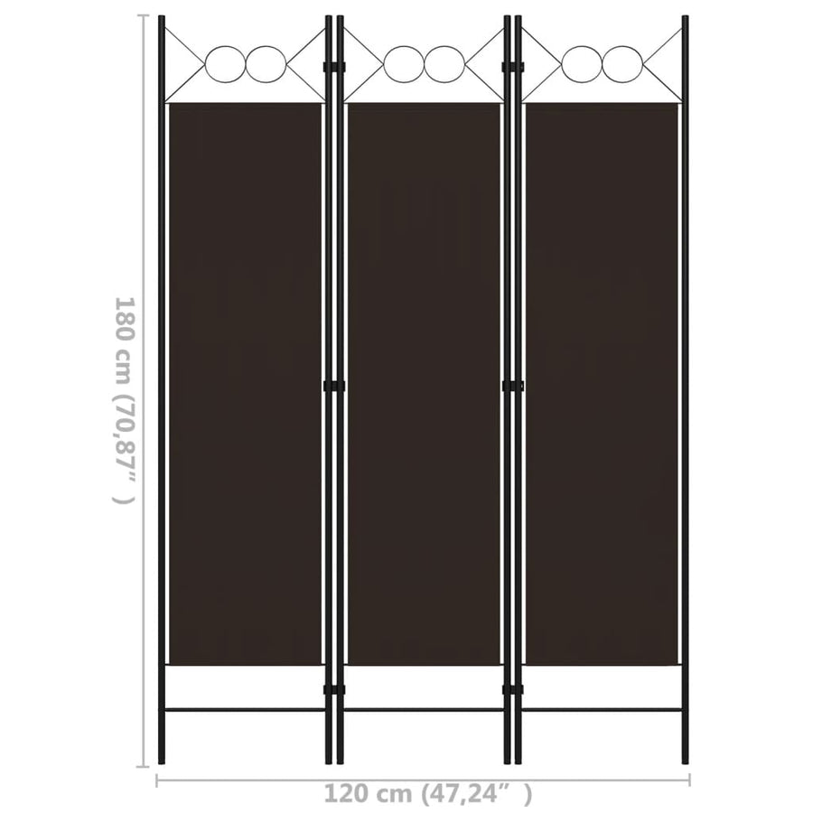 Kamerscherm Met Panelen 120X180 Cm 3 Bruin