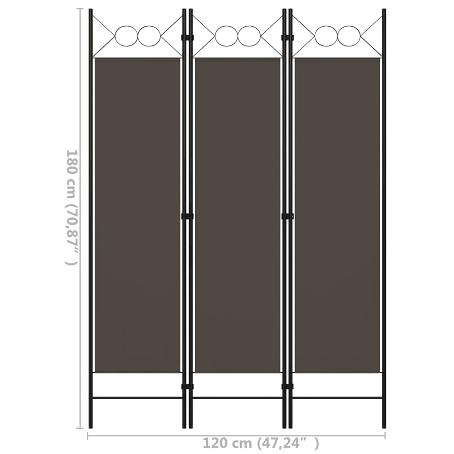 Kamerscherm Met Panelen 120X180 Cm 3 Antraciet
