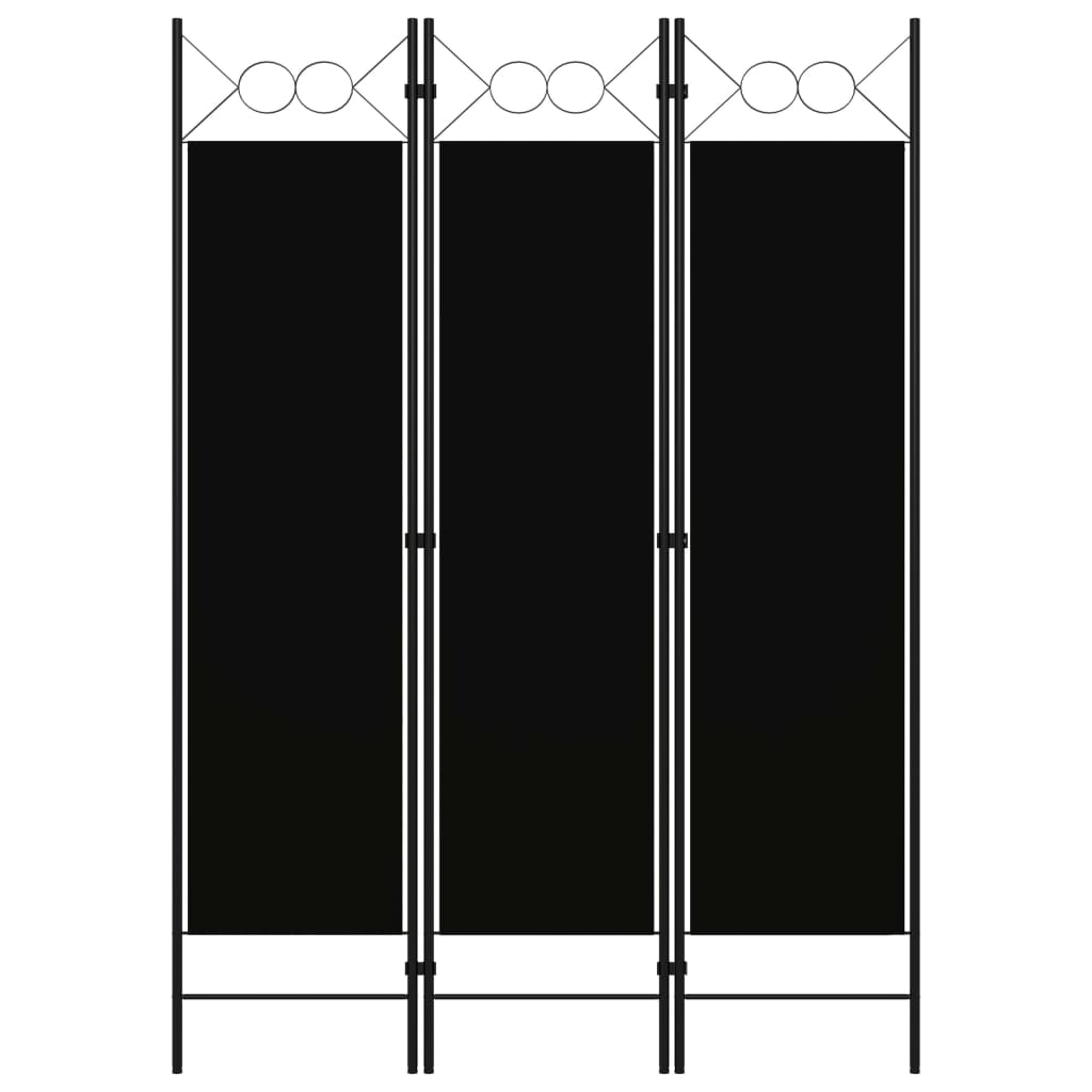 Kamerscherm Met Panelen 120X180 Cm 3 Zwart