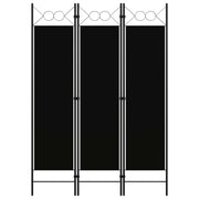 Kamerscherm 3 panelen 120x180 cm zwart