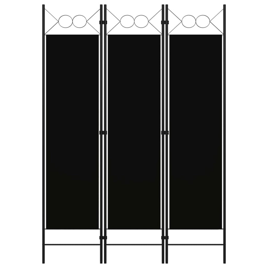 Kamerscherm Met Panelen 120X180 Cm 3 Zwart
