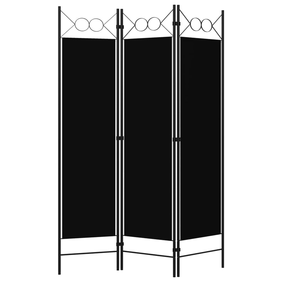 Kamerscherm Met Panelen 120X180 Cm 3 Zwart