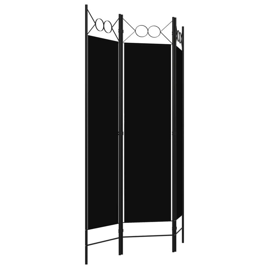 Kamerscherm Met Panelen 120X180 Cm 3 Zwart