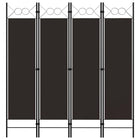 Kamerscherm 4 panelen 160x180 cm bruin