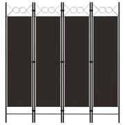 Kamerscherm 4 panelen 160x180 cm bruin