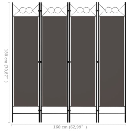 Kamerscherm Met Panelen 160X180 Cm 4 Antraciet