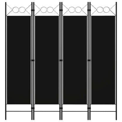 Kamerscherm Met Panelen 160X180 Cm 4 Zwart
