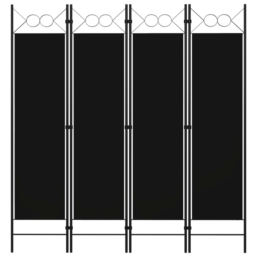 Kamerscherm Met Panelen 160X180 Cm 4 Zwart