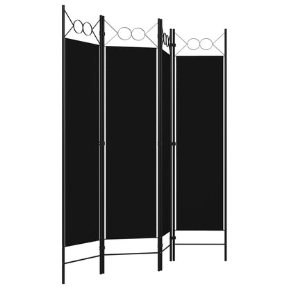 Kamerscherm Met Panelen 160X180 Cm 4 Zwart