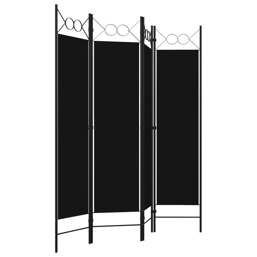 Kamerscherm Met Panelen 160X180 Cm 4 Zwart