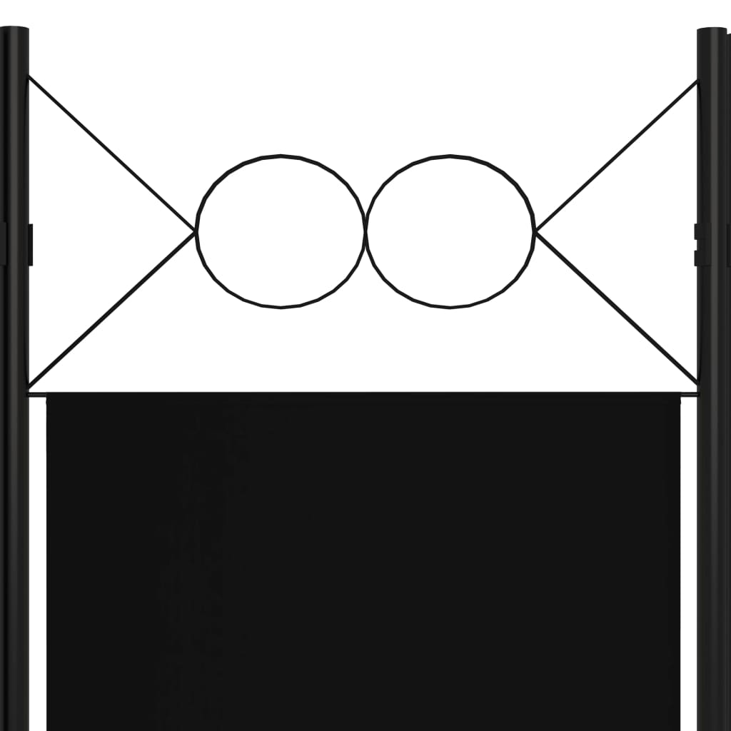 Kamerscherm Met Panelen 160X180 Cm 4 Zwart